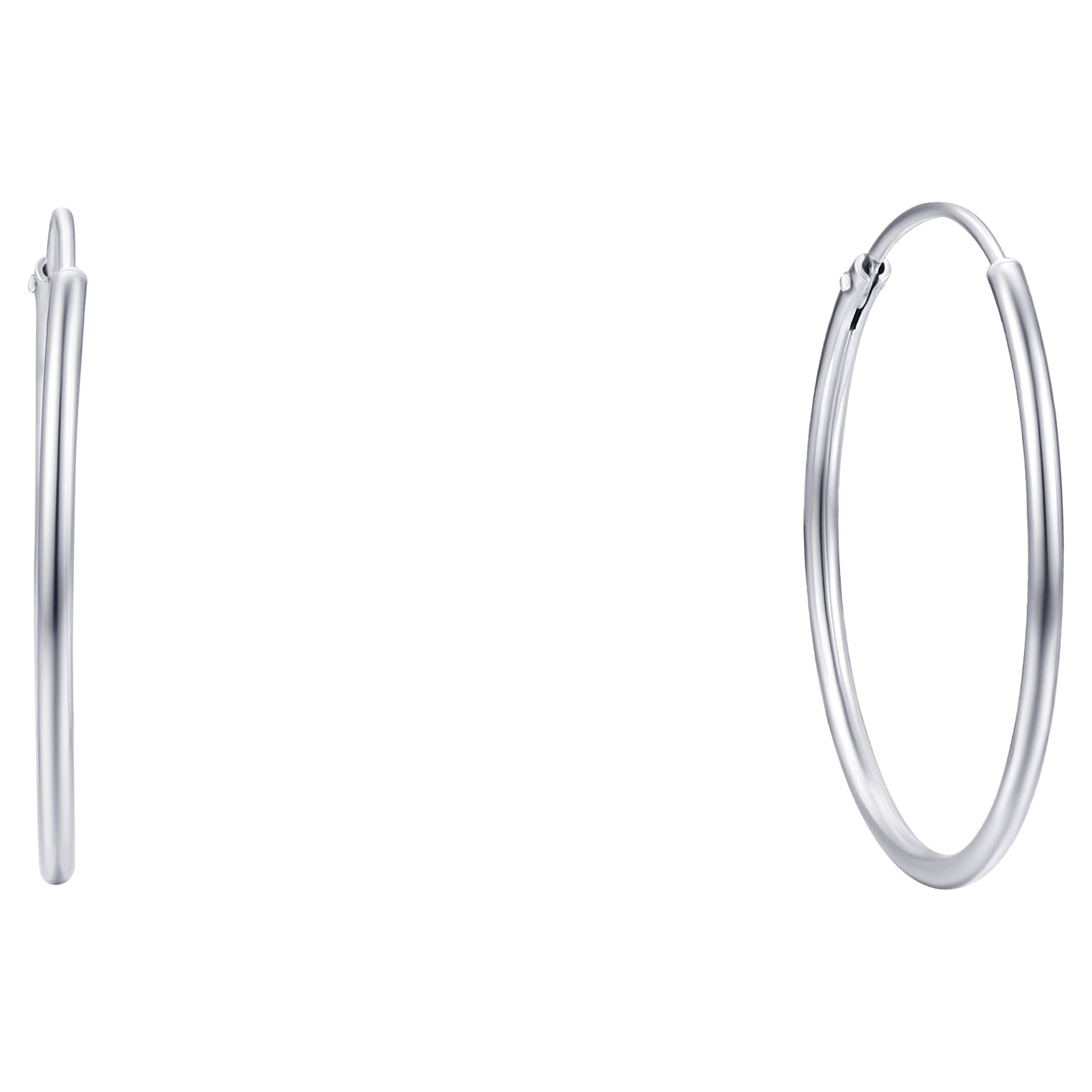 Brilliance Fine Jewelry Trio Set of Endless Hoops in Sterling Silver