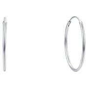 Brilliance Fine Jewelry Trio Set of Endless Hoops in Sterling Silver