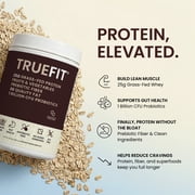 TrueFit High Fiber Protein Powder, Grass-Fed Whey Meal Replacement Shake with Prebiotics, Probiotics, Organic Superfoods, Keto Friendly, Gluten Free