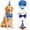 Blue, variant on Dog Birthday Party Supplies, Dog Birthday Bandana Hat Bow Set for Dogs and Cats Blue XS