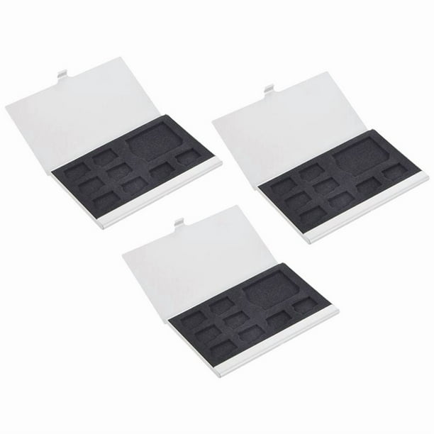 3X 9 -SD / SD Tarjeta de Memoria Almacenamiento Caja de Almacenamiento Caja Protector Metal Casos 8 TFand1 SD
