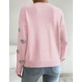thumbnail image 3 of Women Sweaters Heart Print Valentine’s Day Sweaters Casual V Neck Long Sleeve Fall Winter Lightweight Pullover Sweater Alsol Lamesa, 3 of 6