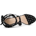 thumbnail image 4 of Women's Polka Dots Lace Up Chunky Heels Sandals Black US 8.5/UK 6.5/EU 40, 4 of 5