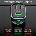 thumbnail image 2 of 60W Fast Car Charger USB C Quick Charging Adapter PD 36W Fast Charging with Led Light and Voltage Display for iPhone16 15 X Samsung, 2 of 5
