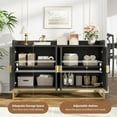 thumbnail image 6 of Huloretions 47 Inch Fluted Buffet Cabinet with Storage,Accent Sideboard Large Console Table with Adjustable Shelves,Media Console Buffet Cabinet for Dining Room,Kitchen,and Living Room, 6 of 6