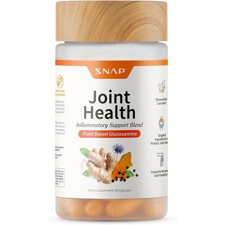 Snap Supplements Joint Support with Plant-Based Glucosamine and MSM, 90 Capsules, Dietary Supplement for Adults, Easy-to-Use Capsule Format, For formula supports joint mobility and flexibility