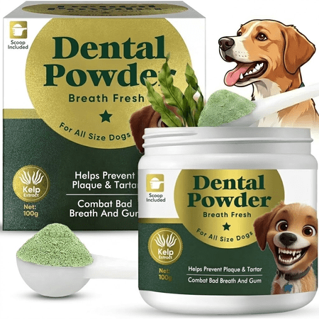 Dog Dental Powder, Dog Teeth Cleaning Powder, Dental Care Supplies for Dogs, Natural & Pet-Safe Formula, Easy-to-Use