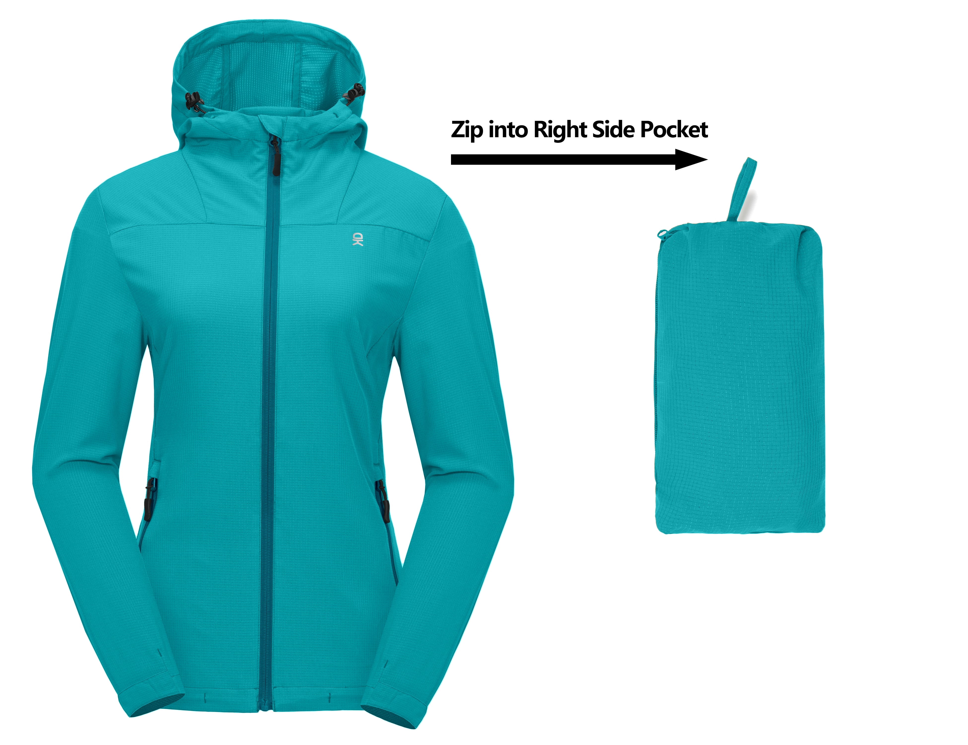 Little Donkey Andy Women's UV Protection Hiking Jackets Breathable Hooded Shirts for Fishing Camp with Air-Holes Blue Size XS