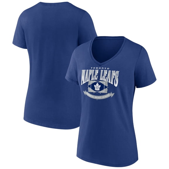 Women's Blue Toronto Maple Leafs Slapshot V-Neck T-Shirt
