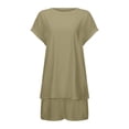 thumbnail image 3 of MAIHAN Theme Park Outfits for Women Spring Outfits for Women 2026 Shirt and Short Outfit Crewneck Tees Shorts Playwear Sets Plus Size Travel Outfits for Women, 3 of 5