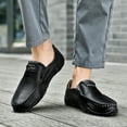 thumbnail image 6 of Mens Business Loafers Leather Casual Oxford Shoes Lightweight Soft Work Shoes Non-slip Comfortable Driving Black 10 US, 6 of 7