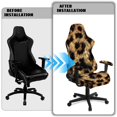 thumbnail image 5 of Jiueut Brown Leopard Print Gaming Chair Cover Set of 4, Wear Resistant Computer Chair Cover with Stretchable Band Universal Rotating Chair Protection with Armrest Cover, 5 of 7