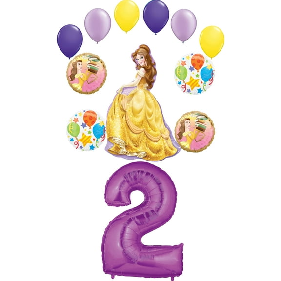 Beauty and The Beast Party Supplies Princess Belle 2nd Birthday Balloon Bouquet Decorations