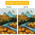 thumbnail image 3 of Pumpkin and Sunflower Garden Flag Vertical Double Sided Blue House with River Yard Flag 12 x 18 Inch Home Seasonal Vintage Outdoor Decor, 3 of 7