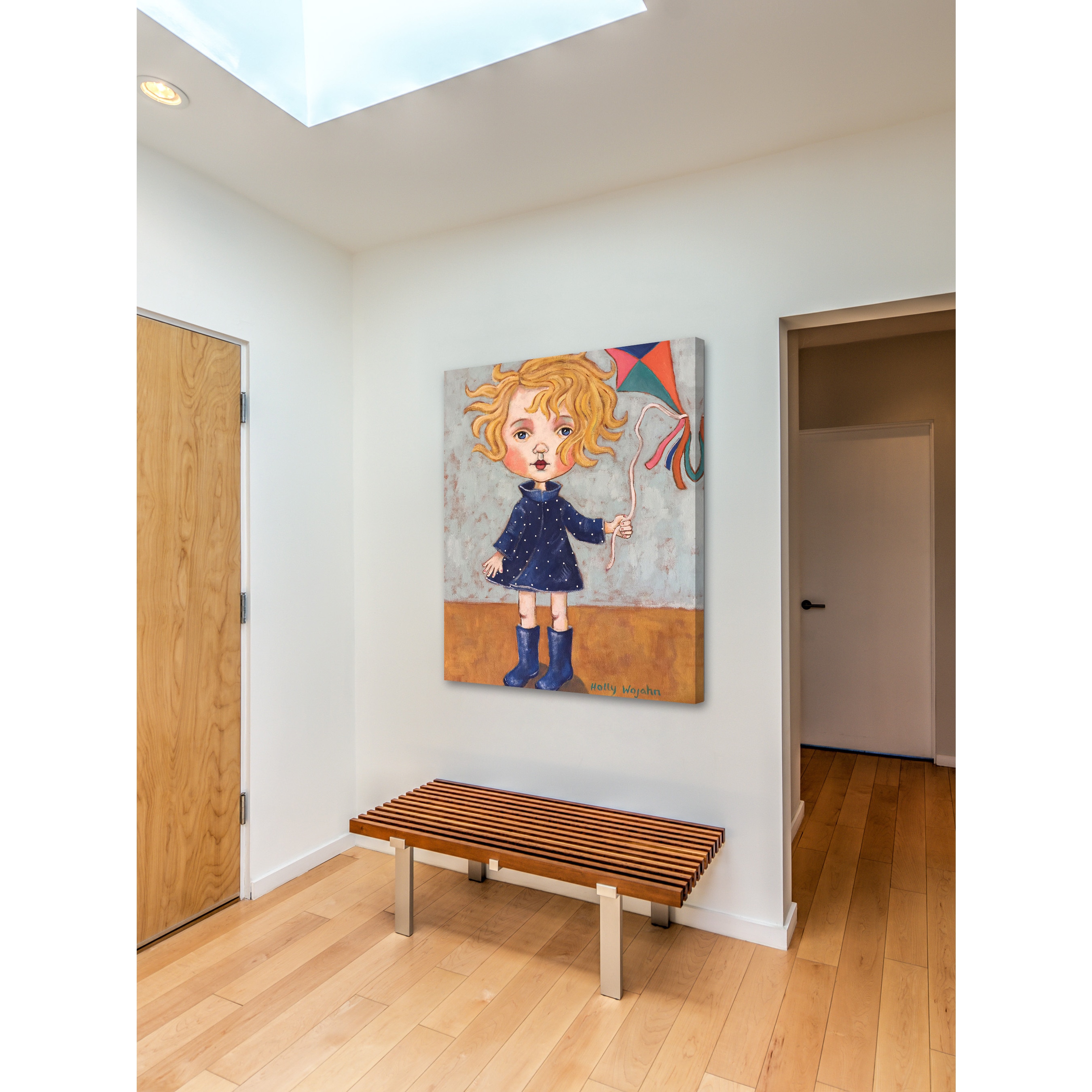 "Kate and Kite" Painting Print on Wrapped Canvas