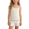 thumbnail image 3 of Nilvkv Cute Shirts for Girls, Girls Tank Tops, Kids Bow Detail Crisscross Strap Lace Trim Cami Top Layer Yellow 6-7 Years, 3 of 5