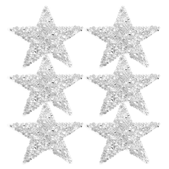 HONMEET 6Pcs Iron Patch Star Rhinestone For Diy Enthusiasts Sparkly Design