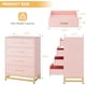 thumbnail image 1 of De madera 4-cajón dorm cómoda: compact chest moderno metal handles, durable mdf construction, elegant textured finish clothes almacenamiento & organization, estilizado para & practical design..., 1 of 5
