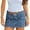 Blue, variant on Unir Women Retro Polka Dot Stretch Denim Mini Skirt Mid Rise Button Zip Built-In Safety Liner Y2K Street Casual Short Bottom 1PC S-XL Plus Size Friendly