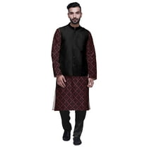 Atasi Traditional Mens Dupion Silk Kurta Pajama Set With Nehru Jacket Men Wear