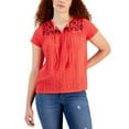 thumbnail image 2 of MSRP $50 Style & Co Womens Printed Embroidered Tassel-Tie Top White Size Medium, 2 of 6