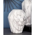 thumbnail image 2 of DecMode 12" Faux Marble White Ceramic Vase, 2 of 7