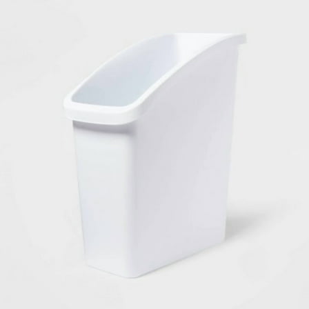 Under Sink Waste and Sorting Can Compact Kitchen Trash Can, 5.8 Gallon, White, Textured Finish