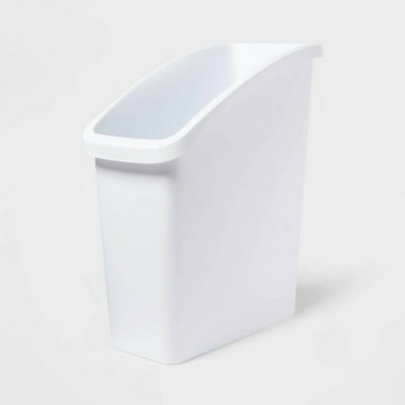 Under Sink Waste and Sorting Can Compact Kitchen Trash Can, 5.8 Gallon, White, Textured Finish