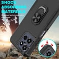 thumbnail image 3 of Rosebono Compatible With Motorola Moto G Power 2025 / Moto G Power 2026 Case, Hybrid Case With Adjustable Integrated Ring Kickstand (Black), 3 of 5