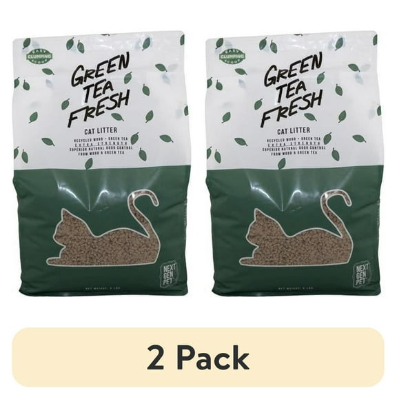 (2 pack) Next Gen Cypress Fresh cat litter made from Hinoki Cypress wood and fresh green tea 14 lbs bags