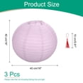 thumbnail image 2 of Uxcell 3Pcs Round Paper Lanterns Paper Lantern Party Decorations Light Purple 16 inch, 2 of 7