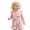 Pink, variant on Girls Romper With Bow Flutter Sleeves Striped Jumpsuit Toddler Clothes