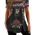thumbnail image 4 of DYMADE Women Plus Size Indie Folk Buttons Short Sleeve T-shirt Top, 4 of 4