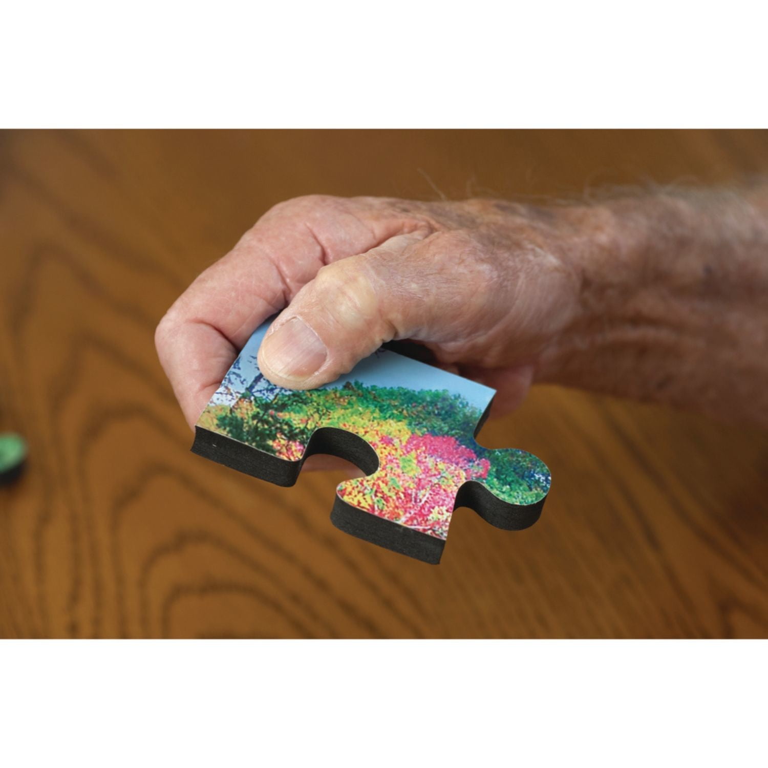 Thera-Jigsaw™ Foam Puzzles Set: Beach Sunset, Cat, Moose, and Yellow Flowers (Set of 4)