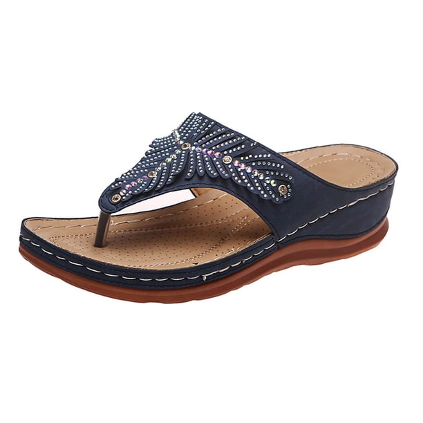 Borniu Womens Orthotic Flip Flops Plantar Fasciitis Sandals For Flat 