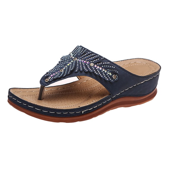 Ohufall Womens Orthotic Flip Flops Plantar Fasciitis Sandals For Flat Feet with Arch Support Comfortable Walking Sandals, Summer Clearane