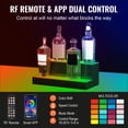 thumbnail image 3 of VEVOR Présentoir de Bouteilles de Liqueur Éclairé à LED, 2 Niveaux 16 Pouces, Supporte USB, Étagère de Bar Éclairée avec Télécommande RF & Contrôle par Application 7 Couleurs Statiques Minuterie 1-4 H, Étagère d'Éclairage en Acrylique pour 8 Bouteilles, 3 of 9