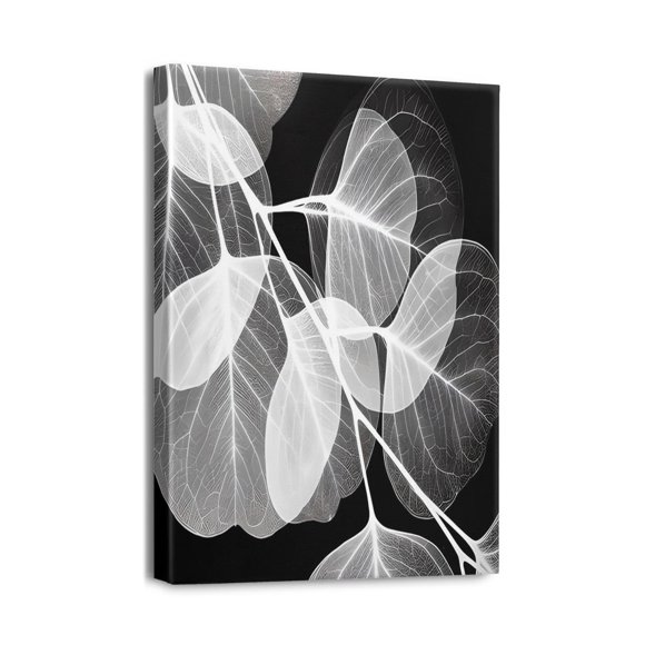 Modern Canvas Wall Art - Featuring Abstract Leaves Design, Ideal for Living Room, Bedroom, Kitchen, Office & Home Wall Décor, 12X16 inches