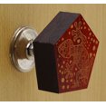 thumbnail image 2 of IBA Indianbeautifulart Boutons Gravés Rouges en Bois pour Armoire Tiroir Tiroir 10 Pcs, 2 of 3