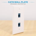 thumbnail image 2 of 4 Pieces 2 Port Ethernet Wall Plate, RJ45 Cat6 Female to Female Jack Inline Coupler Face Plates, 2 of 7