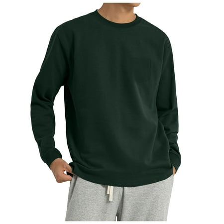 eileial Mens Shirts Long Sleeve Sun Protection T-Shirt UV SPF UPF 50+ Quick Dry Lightweight Fishing Shirts Dark Green S
