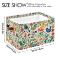 thumbnail image 4 of Yayeee 2 Pack Canvas Storage Basket with Handles for Shelves Fabric Bins Closet Organizer, Cartoon Animals, 4 of 8