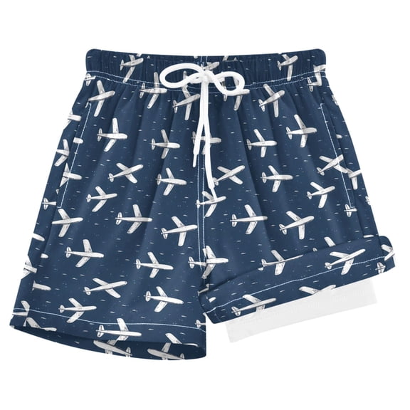 joogoo Vintage Airplane Boys Swim Trunks Beach Swimsuit Shorts Boxer 8Y