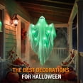 thumbnail image 4 of Ayieyill Halloween Ghost Decor with Warm Green LED Light, 47” Light up Hanging Ghost Halloween Yard Porch Decorations Outdoor, 4 of 7