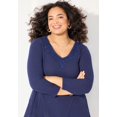 thumbnail image 3 of Catherines Women's Plus Size Waffle Knit Lace Trim Tunic, 3 of 4