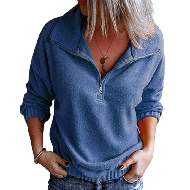 Suéter de cuello vuelto, suéter de manga larga con cremallera, suéter de color puro, suéter de manga larga, materiales ecológicos