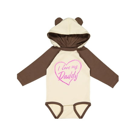 

Inktastic I Love My Daddy in Pink Chalk Heart Gift Baby Boy or Baby Girl Long Sleeve Bodysuit