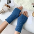 thumbnail image 2 of beishanbush Gloves Mittens Women Autumn and Winter Cute Solid Two Color Half Knitted Wool Gloves F, 2 of 3