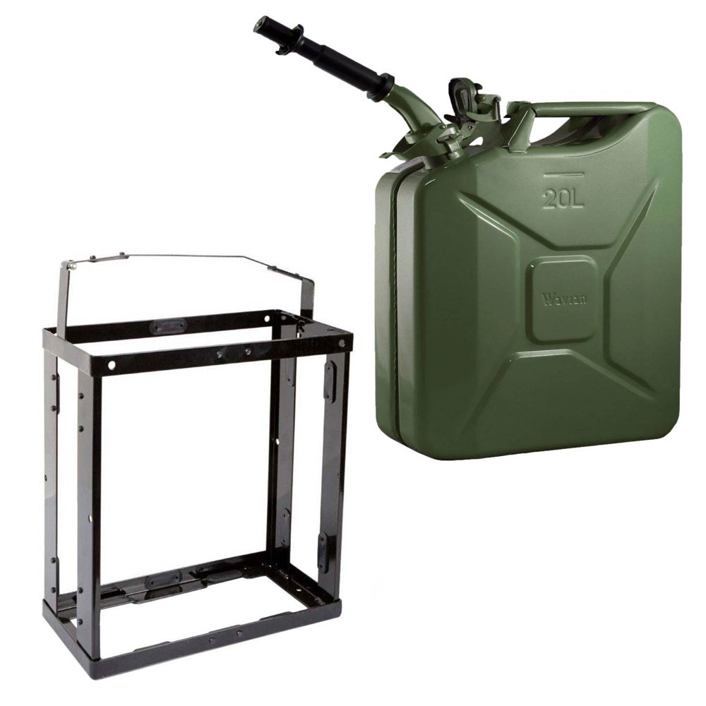 Wavian 5.3 Gallon Fuel Jerry Can w/ Spout & Wavian Jerry Can Mounting