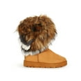 thumbnail image 2 of Women Asymmetrical Fur Round Toe Flat Winter Boots 19500, 2 of 6